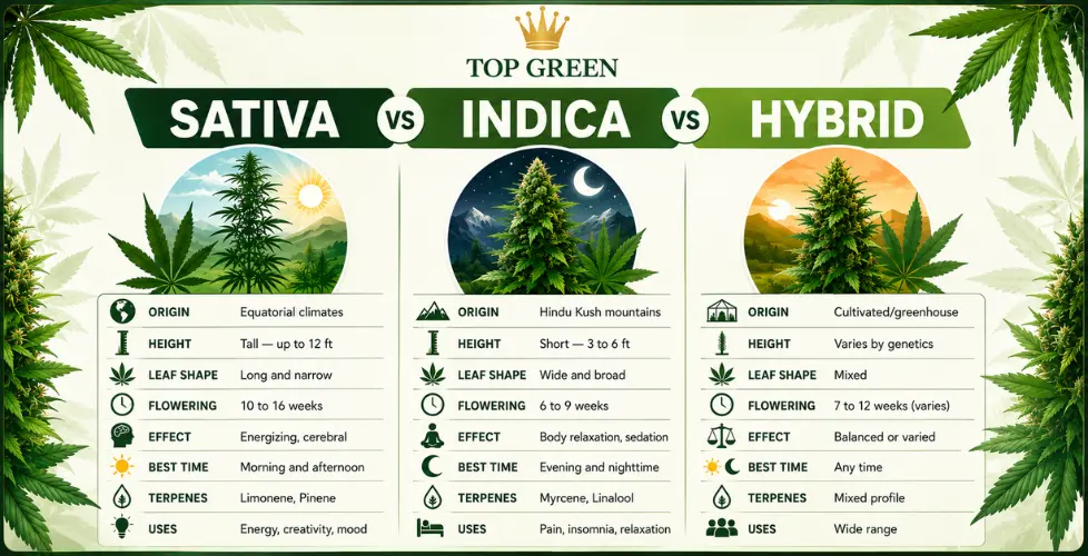 Indica vs Sativa vs Hybrid: